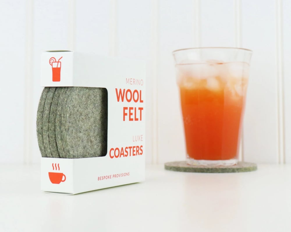 Image of Wool Felt Coasters - Grey