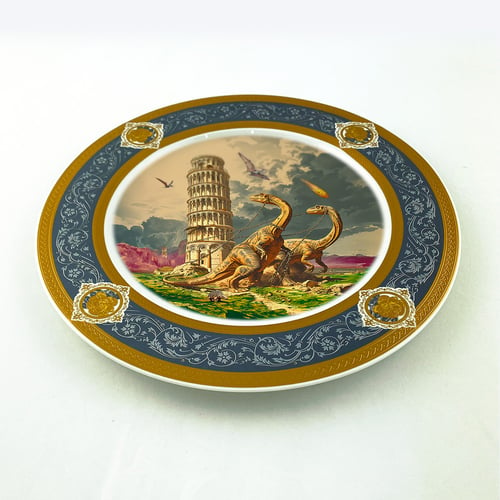 Image of Ricordi di Pisa - Pisa Tower- Large Fine China Plate - #0776