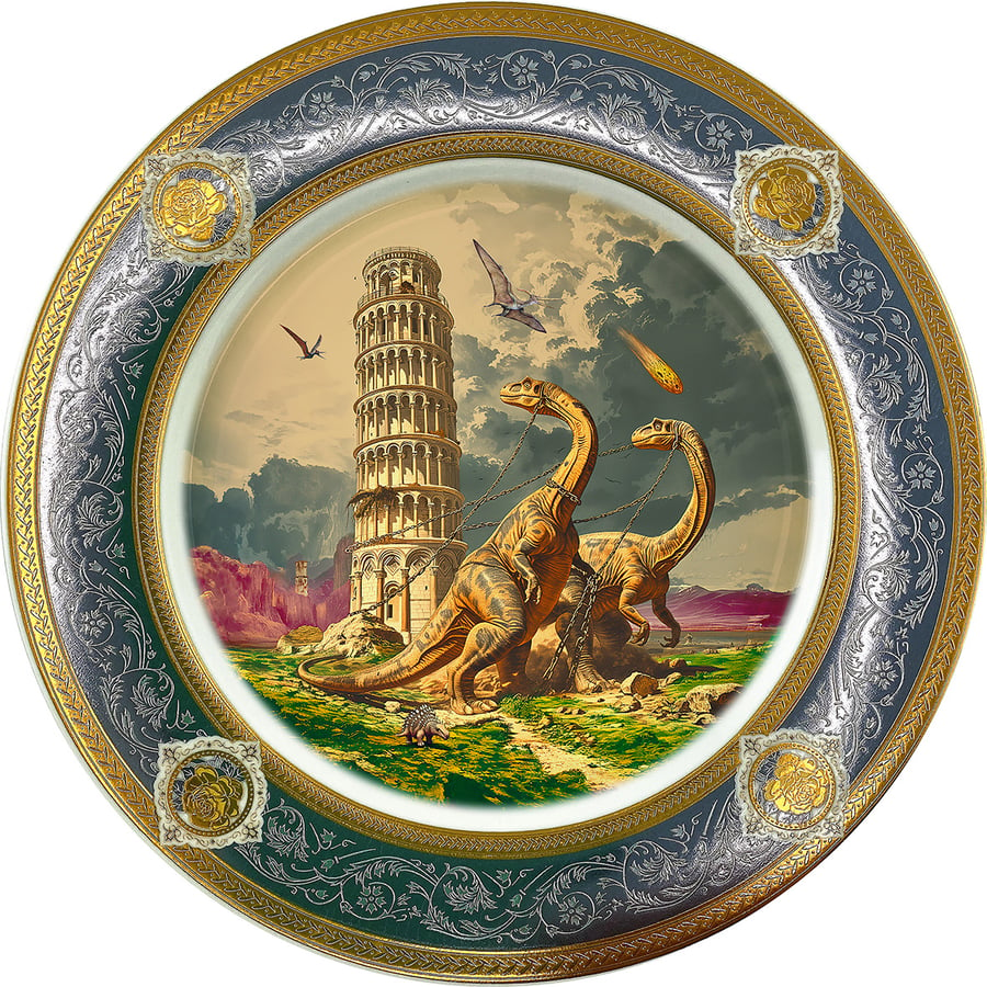 Image of Ricordi di Pisa  - Pisa Tower - Fine China Plate - #0788