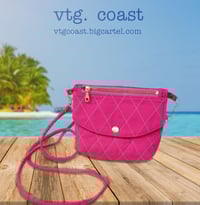Image 1 of Small Cobblestone Wallet in Hot Pink