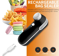 Image of Portable Packaging Heat Sealer 2 in 1 USB Rechargeable Bag Mini Heat Sealer Cutter Easily 