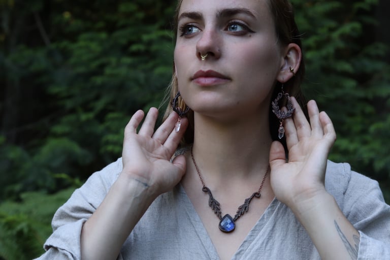 Cedar & Quartz Earrings Image 3