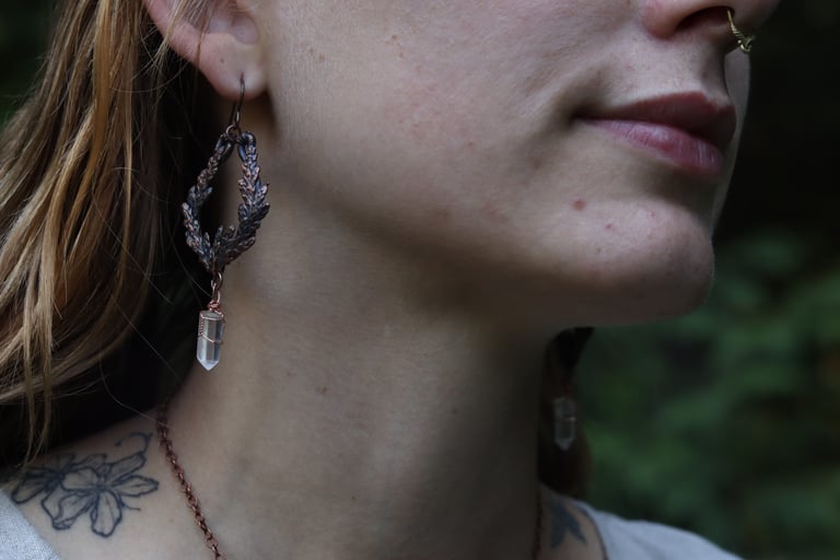 Cedar & Quartz Earrings Image 2