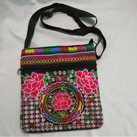 Image 1 of MEXICAN ARTISAN ETHNIC HIPPIE FLORAL BOHO CROSSBODY BAG PURSE