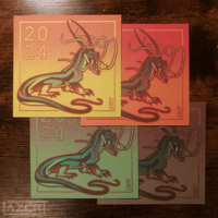 Image 4 of Year of the Dragon - Multicolor Mini Art Prints + Stickers