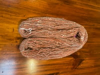 Image 2 of Handspun Romney, Blended Wool, and English Angora Fiber Yarn - Orange Posset Bunowool