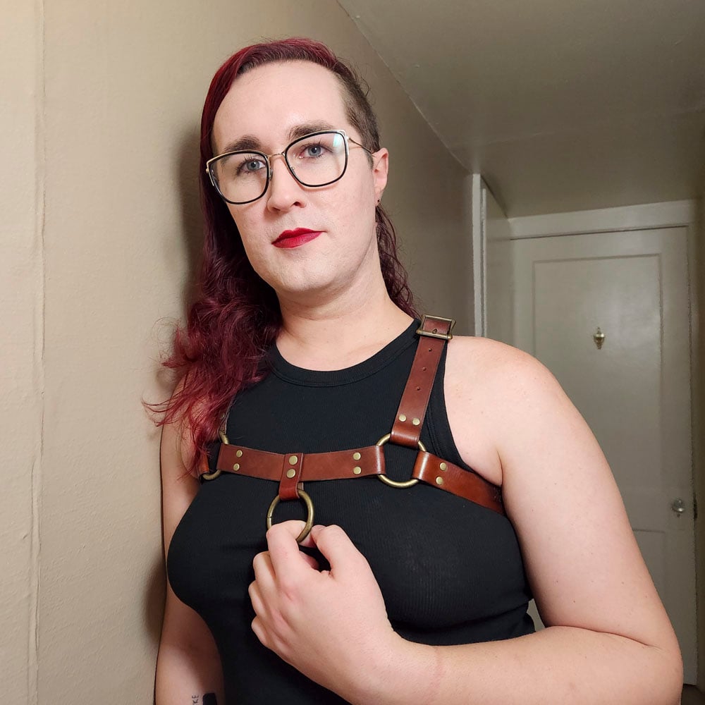 Leather Bulldog harness