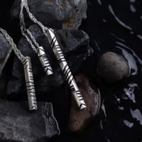 Image 1 of Personalized Ogham Name Stave - Handcrafted Silver Pendant | Unique and Meaningful Gift