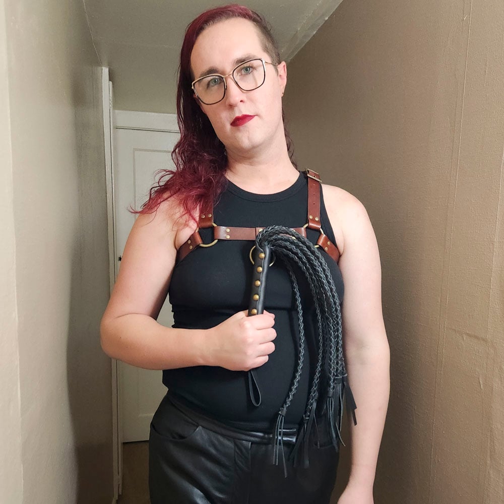 Braided leather flogger