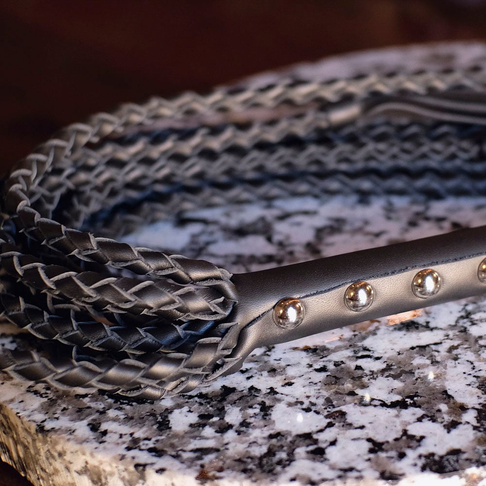 Braided leather flogger
