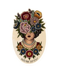 Lady Flower Sticker by Eve Charlebois