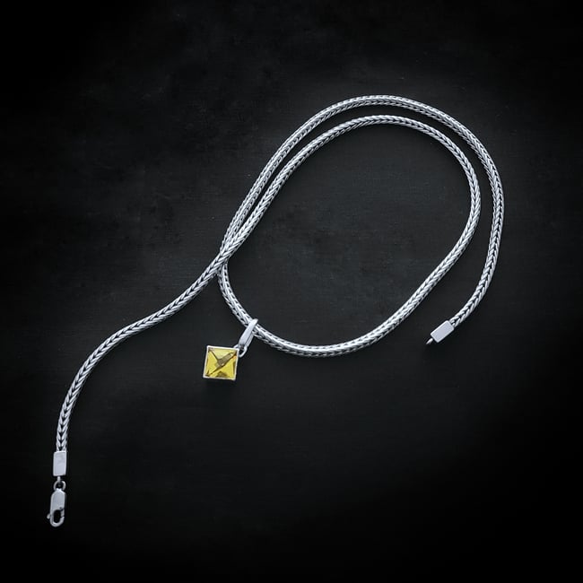 Argentium Silver Foxtail w/ Lemon Quartz Pendant