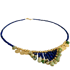 ONE OF A KIND - Gold Coin Lapis Lazuli & Turquoise Fringe Necklace Image 2