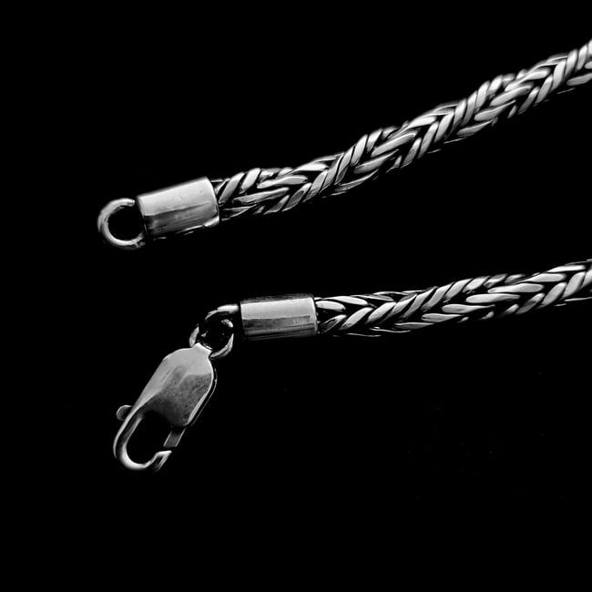 Sterling Silver Twisted Foxtail Necklace