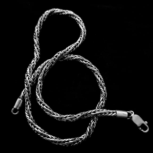 Sterling Silver Twisted Foxtail Necklace