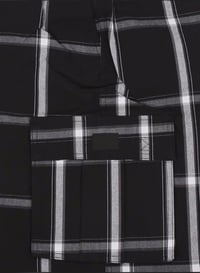 Image 3 of SHAKA WEAR BLACK MEN’S RELAXED FIT PLAID CARGO SHORTS