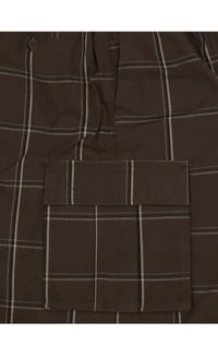 Image 3 of SHAKA WEAR BROWN  MEN’S RELAXED FIT PLAID CARGO SHORTS