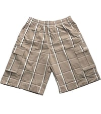 Image 5 of SHAKA WEAR KHAKI MEN’S RELAXED FIT PLAID CARGO SHORTS