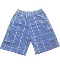 Image 5 of SHAKA WEAR SKY BLUE MEN’S RELAXED FIT PLAID CARGO SHORTS