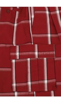 Image 3 of SHAKA WEAR RED MEN’S RELAXED FIT PLAID CARGO SHORTS