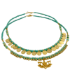 Ltd Ed - Gold Drop Lotus Turquoise Bead Necklace 