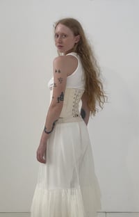 Image 1 of Cream Cotton Underbust Corset 