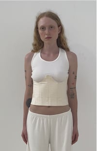 Image 2 of Cream Cotton Underbust Corset 
