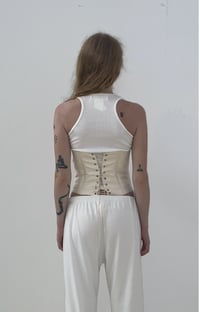 Image 3 of Cream Cotton Underbust Corset 