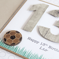 Image 2 of Soccer Birthday Card. Personalised Age Card.