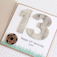 Image 1 of Soccer Birthday Card. Personalised Age Card.