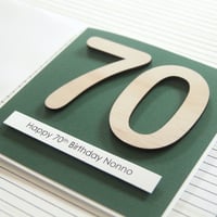 Image 2 of Birthday Card for Him. Personalised Male Birthday Card. Green.