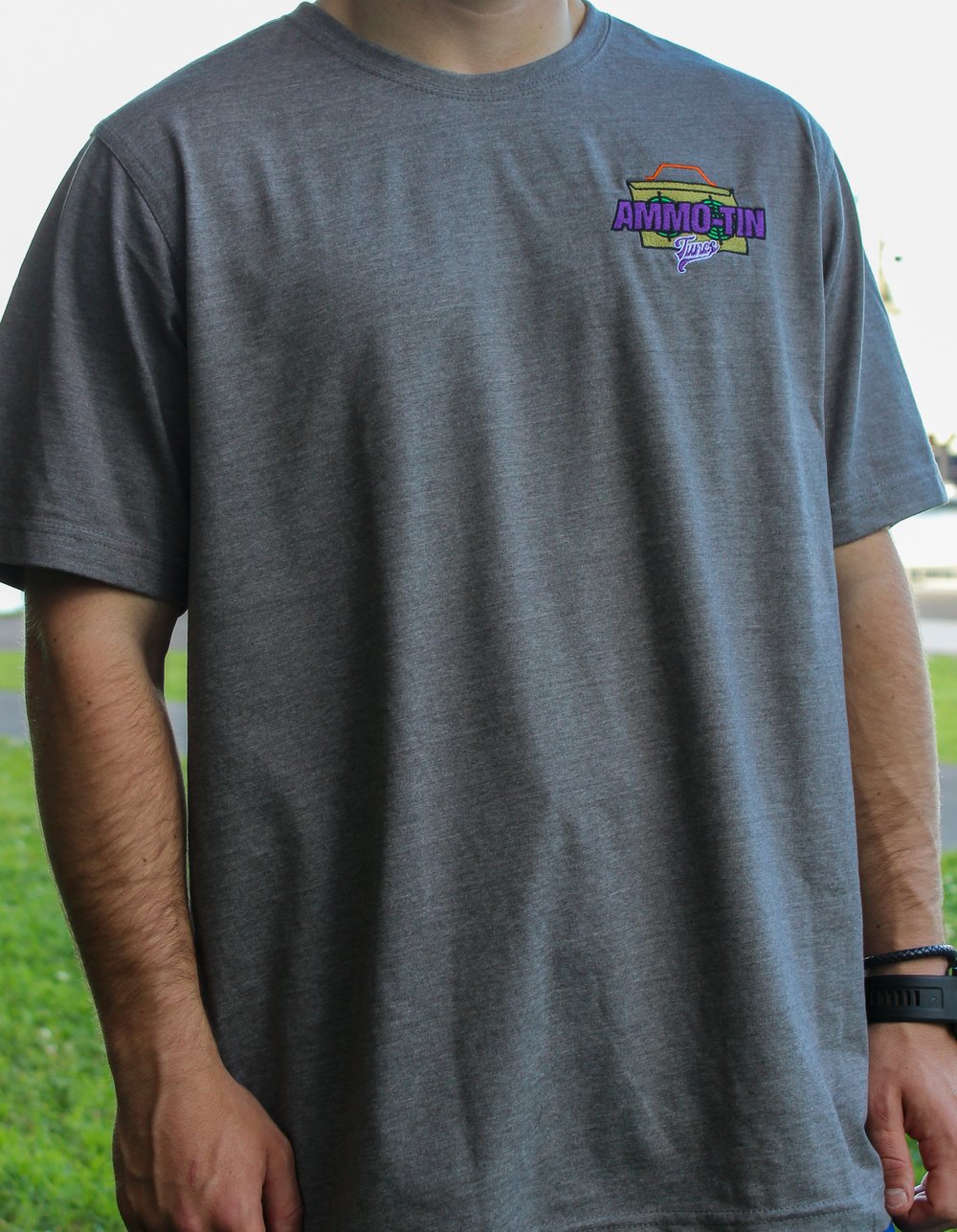 Image of Ammo-Tin Tunes Embroidered Grey Shirt