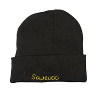 Black Soweodd embroidered  knit beanie 