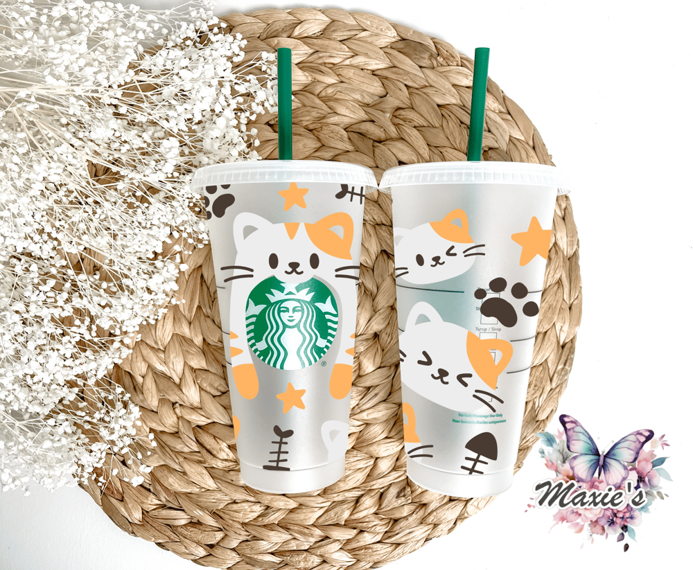Image of Cutest Cat Graphic Design 24oz. UVDTF Cup Wrap 