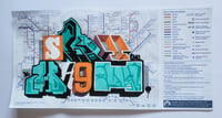 Skyhigh original graffiti art on London tube map.no.3