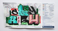 Skyhigh original graffiti art on London tube map. No.4