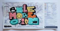 Smile more often by Skyhigh. Original graffiti art on London tube map . No.6 