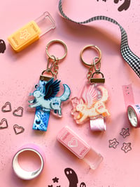 Image 2 of Pastel Cats Keychain with Lanyard - Pastel Cat