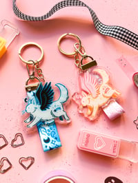 Image 1 of Pastel Cats Keychain with Lanyard - Pastel Cat