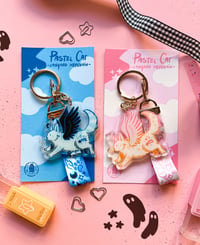 Image 5 of Pastel Cats Keychain with Lanyard - Pastel Cat