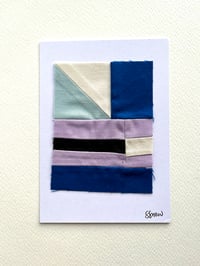 A6 Mini quilt- Monochrome, lilac and blue