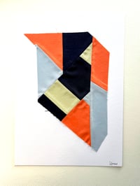 A4 Mini quilt- orange, mint and blues