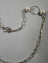 Image 2 of Long silver and pearl necklace