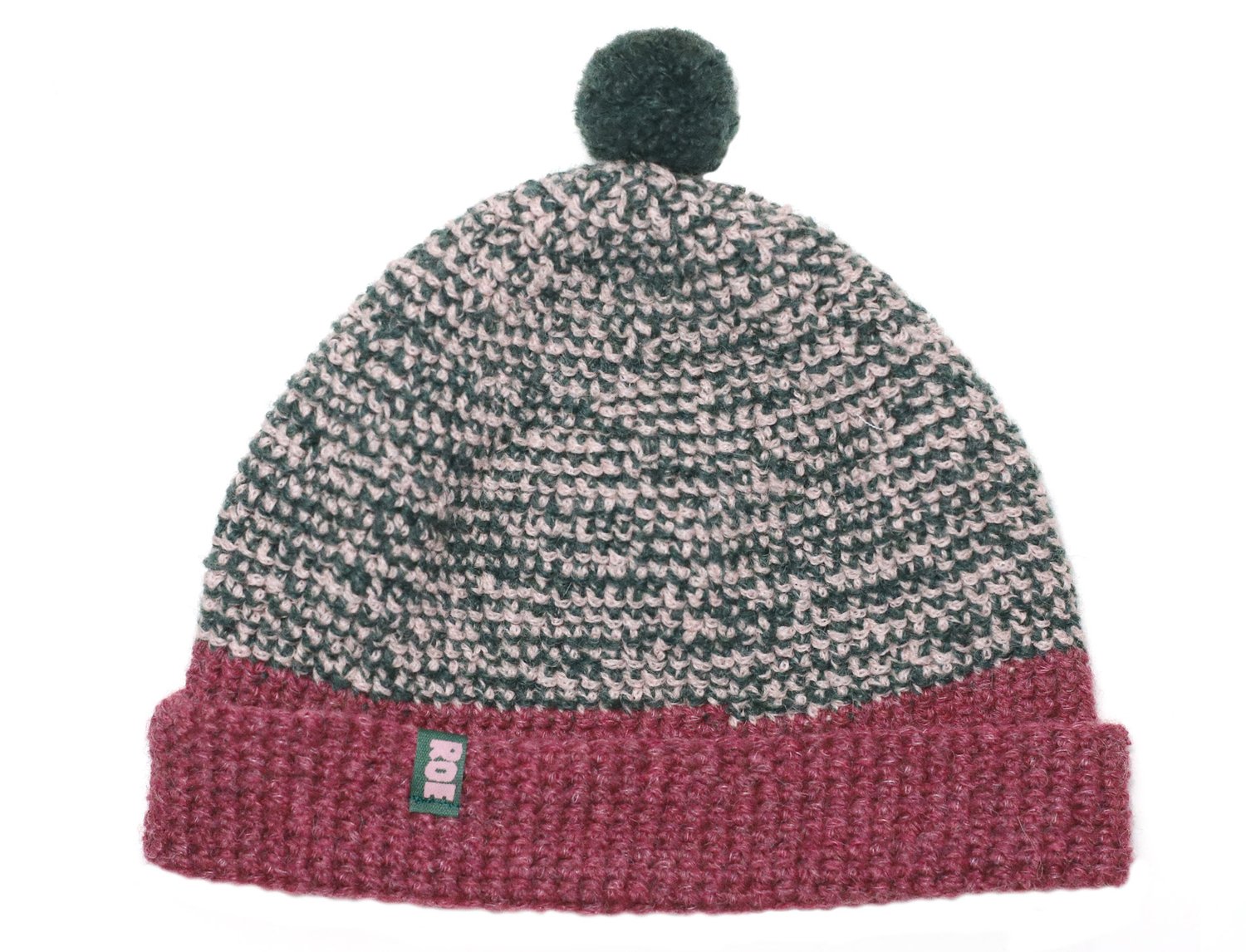 Image of GREEN AND PINK MERINO CAP