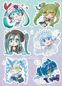 Image 2 of poke mikus ✨ waterproof vinyl sticker sheet