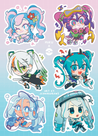 Image 4 of poke mikus ✨ waterproof vinyl sticker sheet