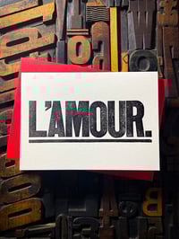 Image 2 of L'Amour / mono letterpress card