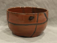 Image 2 of Medium Bowl - Orange on black clay