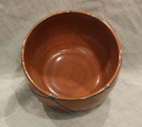Image 3 of Medium Bowl - Orange on black clay
