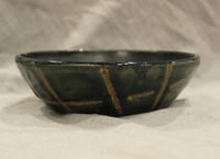 Image 2 of Small Dish - Green with tan lines